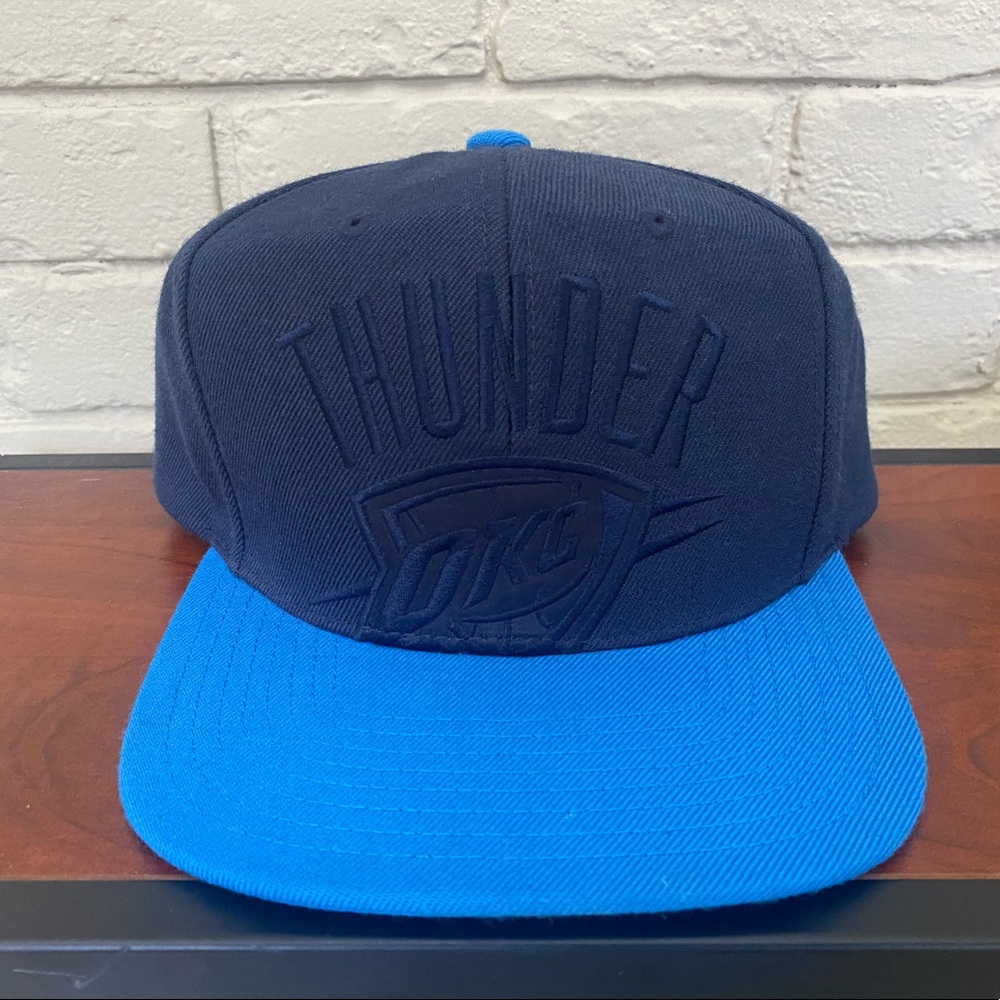 Oklahoma City Thunder Mitchell & Ness Cropped Satin Snapback Blue Adjustable Hat
